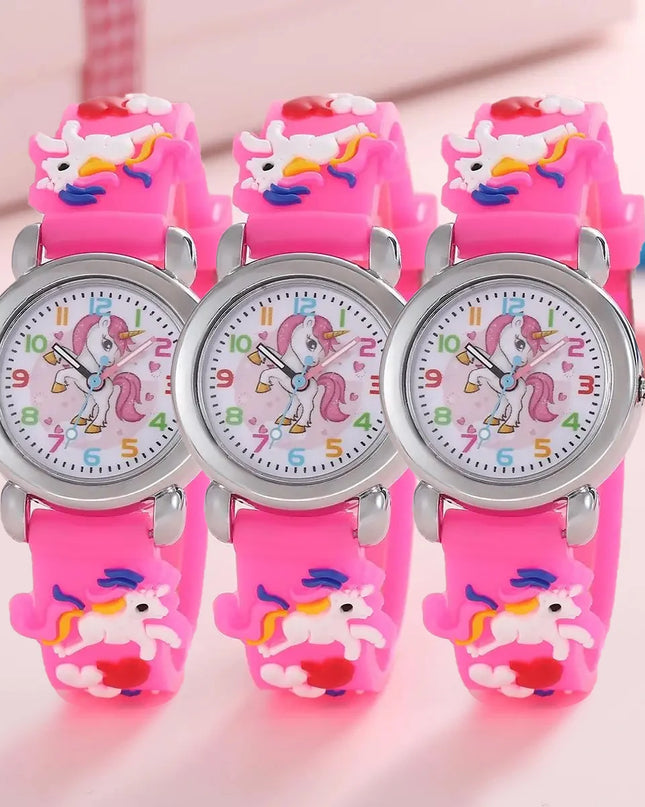 New Fashion Colorful Cartoon Unicorn Student and Children's Watch Quartz Watch Electronic Watch