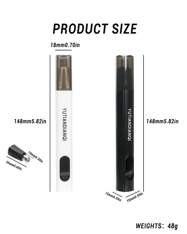 2 In 1 Electric Portable Ear And Nose Hair Trimmer Clipper 2024 Professional Painless Portable Eyebrow For Men