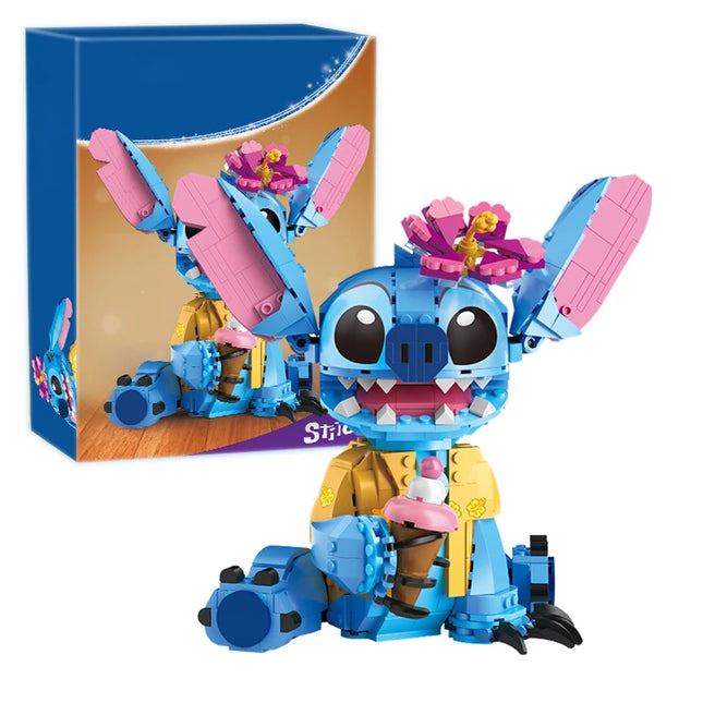 New Stitch Angel CP Building Blocks 2025 - Large Piece Cartoon Toys with Moving Ears Kids Assembly Gift for Boys Girls Birthday
