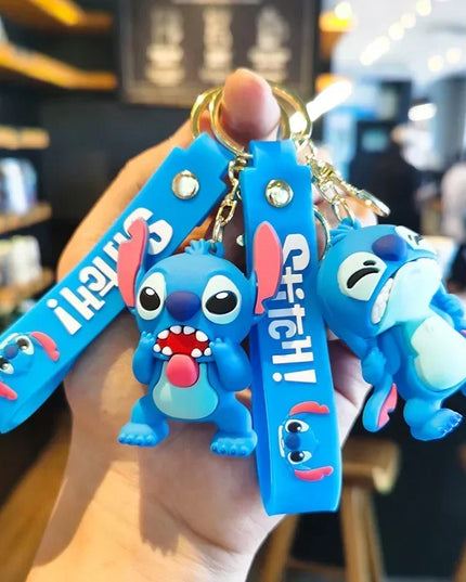 New Anime Disney Keychain Cartoon Mickey Mouse Minnie Lilo & Stitch Cute Doll Keyring Ornament Key Chain Pendant Kids Toys Gifts