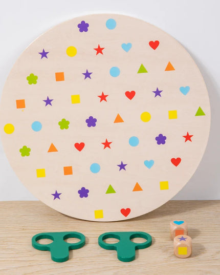 Montessori Matching Game Board Colors And Shapes Learning Puzzle Toy Concentration With Dice Interactive Educational Board Game