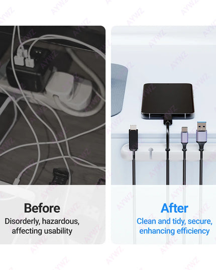 Adhesive Cable Holder Clips Cord Management Wire Organizer for Desktop USB Charging Cable Nightstand Power Cord Mouse Cable 1pc