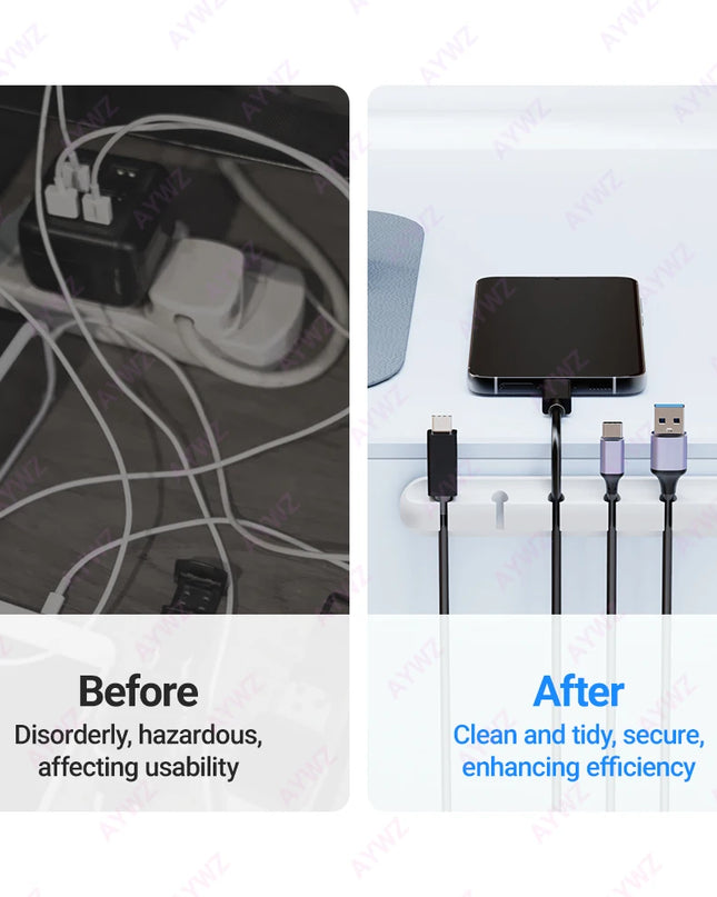 Adhesive Cable Holder Clips Cord Management Wire Organizer for Desktop USB Charging Cable Nightstand Power Cord Mouse Cable 1pc