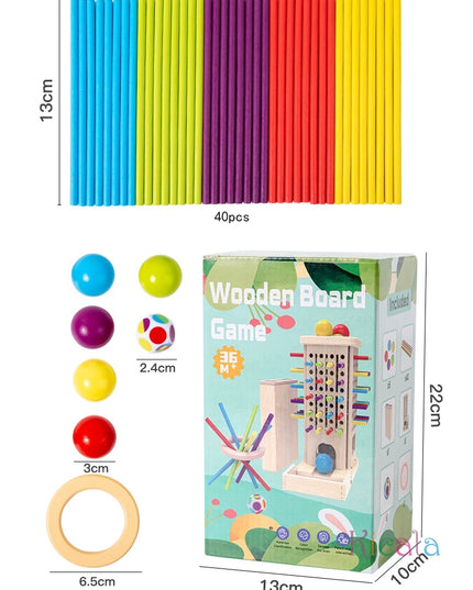 Montessori Game Wooden Stick Tower Toy With Sticks Dice Motor Skills Development Stick Counting Math Educational Toy For Kids