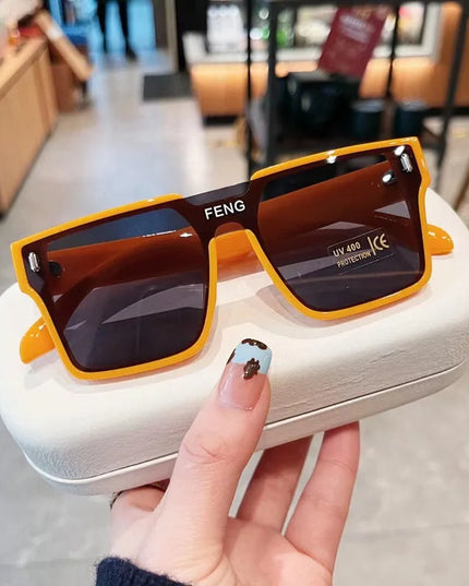 Sunglasses Men Fashion Oversized Square Frame Punk Glasses Brand Designer Women Large Eyewear Shades UV400 Protection Eyeglasses
