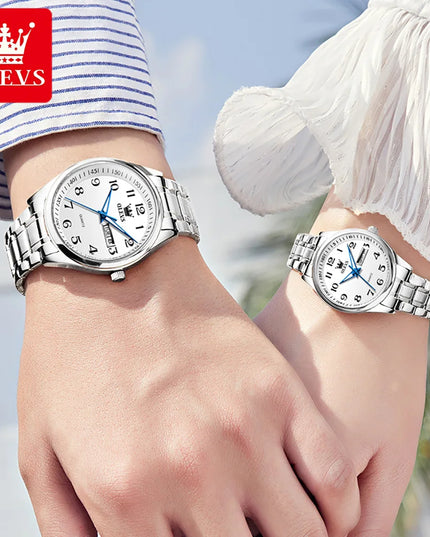 OLEVS 5567 Couple Watches Waterproof Luminous Wristwatch for Lover Date Men‘s and Women's Wristwatch Simple Fashion