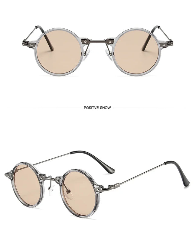 Round Sunglasses For Men Women Retro  Steampunk Sun Glasses Male Female Brand Designer Metal Frame Eyewear Shades Oculos De Sol