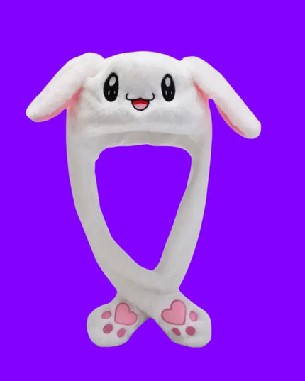 Kuromi Hello Kitty Moving Ears Cap for Girls Glowing Rabbit Hat Funny Stitch LED Plush Bunny Hats Halloween Party Accessories