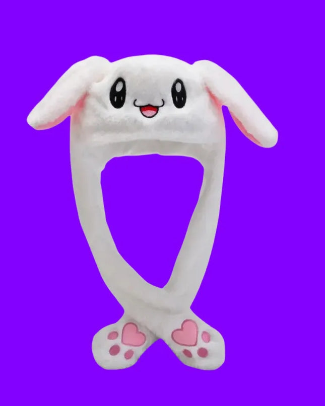 Kuromi Hello Kitty Moving Ears Cap for Girls Glowing Rabbit Hat Funny Stitch LED Plush Bunny Hats Halloween Party Accessories