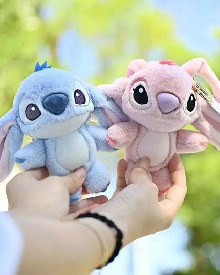 Cartoon Stitch Plush Keychain Soft Toy Cute Stuffed Animal Pendant Gift for Girls  Angel Doll Bag Charm Kids Birthday Present