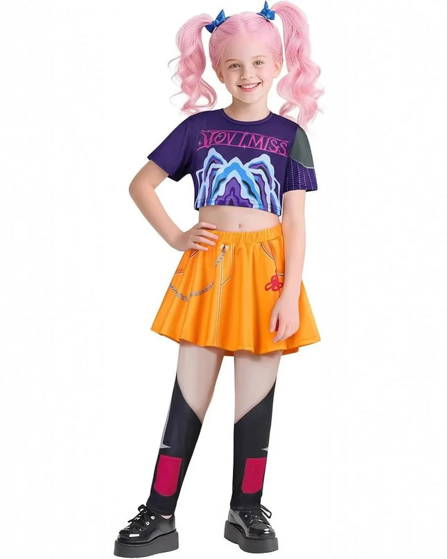 New Kids K-pop Demon Hunters Cosplay Mira Rumi Zoey Costume Girls Uniform Halloween Party 3D Printed Disguise Party Costumes