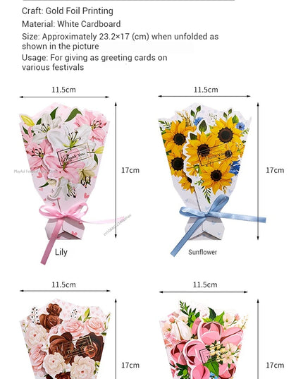 Creative Carnation Thanks Flowers Postcard Exquisite Beautiful Greeting Card Floral Birthday Cards Teacher Day Birthday Gifts