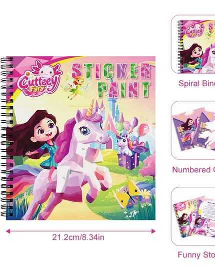 Montessori Sticker Book By Number For Kids Ages 3-8, Educational Busy Puzzle Book With Story, Creative Toys For Toddlers Gift