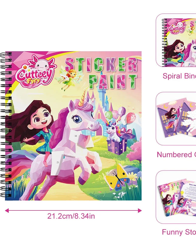 Montessori Sticker Book By Number For Kids Ages 3-8, Educational Busy Puzzle Book With Story, Creative Toys For Toddlers Gift