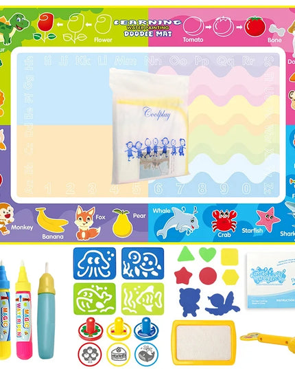 Magic Water Drawing Mat Coloring Doodle Mat with Magic Pens Educational Toys  Painting Board Montessori Toys for Kids Gifts