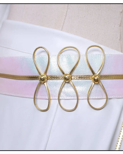 Anime Mira White PU Uniform Cosplay Costume Wig Woman Christmas Halloween Party Clothing