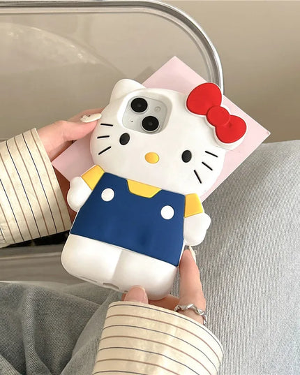 Couple Gift Blue Braces Hello Kitty Cartoon Silicon Back Phone Case for iPhone 12 13 Pro 11 14 15 Pro Max 13 14 Luxury Shell