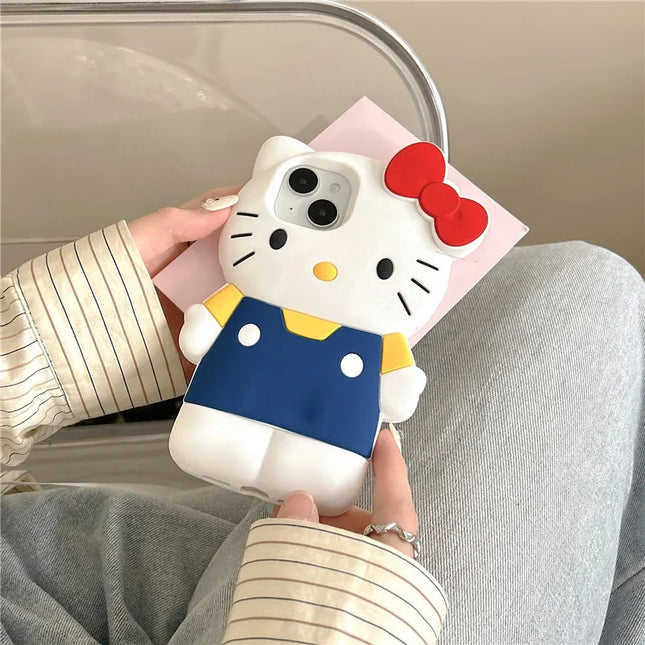 Couple Gift Blue Braces Hello Kitty Cartoon Silicon Back Phone Case for iPhone 12 13 Pro 11 14 15 Pro Max 13 14 Luxury Shell