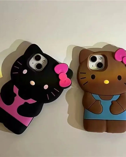 Bowknot Kitty Cat 3D Silicone Soft Phone Case For iPhone 17 Pro Max 16 15 14 Plus 13 Mini 12 11 7 8 4 4S 5 5S X XR SE