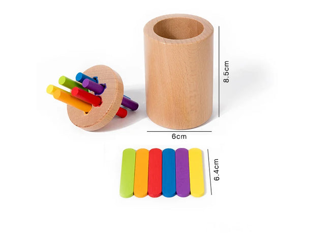 Montessori Toys Wooden Color Sorting Toys Fine Motor Skills Sensory Matching Games Educational Kid Toys For 1-3 Year Old 3+ Gift