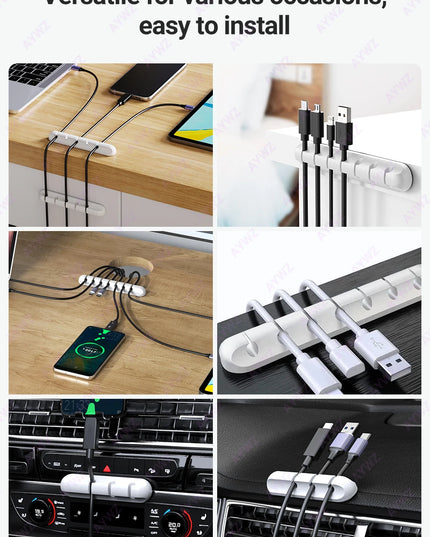 Adhesive Cable Holder Clips Cord Management Wire Organizer for Desktop USB Charging Cable Nightstand Power Cord Mouse Cable 1pc