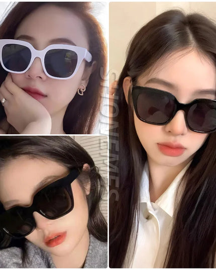 SHONEMES Square Sunglasses Vintage Men Women Shades Big Frame Outdoor UV400 Sun Glasses Black White for Female Male