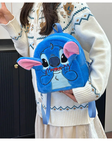 Stitch Backpack  Japanese Blue Funny Cartoon Large-Capacity Student Backpack Kindergarten Bag Kawaii Backpack