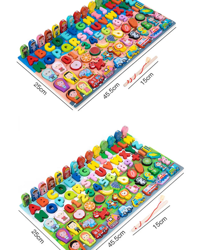 Montessori Educational Wooden Toys Preschool Children Fire Truck Busy Board Math Fishing Games Early Toys For Kids Xmas Gifts