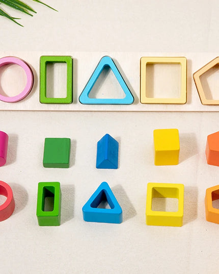 Montessori  Wooden Color Shape Cognitive Classification Matching Puzzle Children's Magnetic Fishing Learning Educational Toys