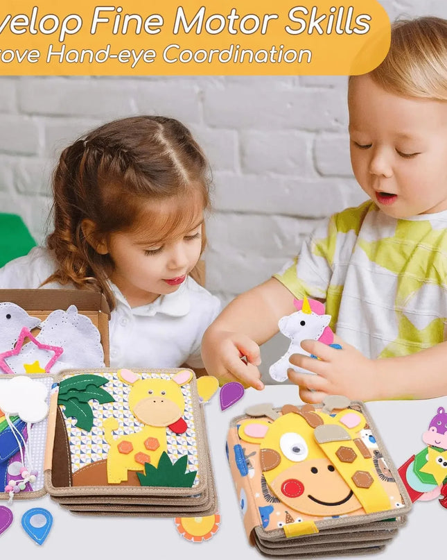 Montessori Busy Book for Toddlers,Educational Sensory Toy,Felt Quiet Book for Baby, Preschool Learning Activities for Kids Gift
