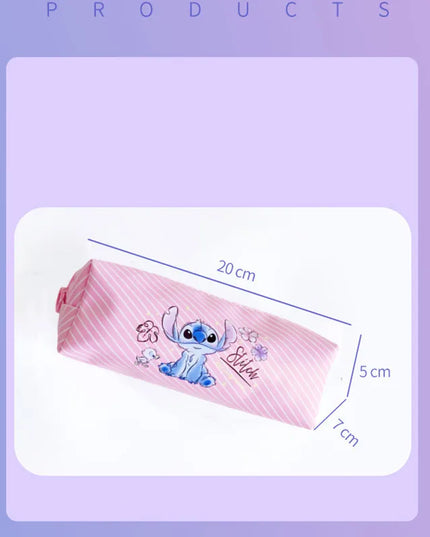 Disney Stitch Anime Pencil Case Stitch Print Pen Bag  Cartoon Students Storage Bag Stationery kids Toy Student Christmars Gift