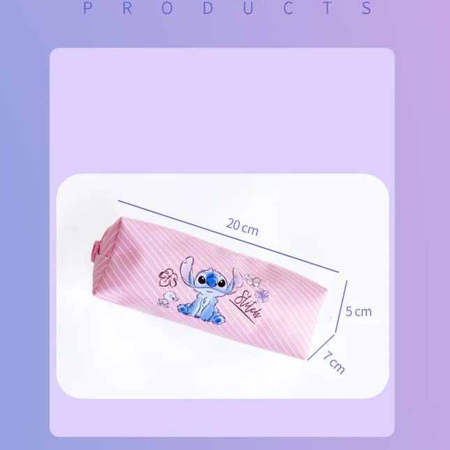 Disney Stitch Anime Pencil Case Stitch Print Pen Bag  Cartoon Students Storage Bag Stationery kids Toy Student Christmars Gift