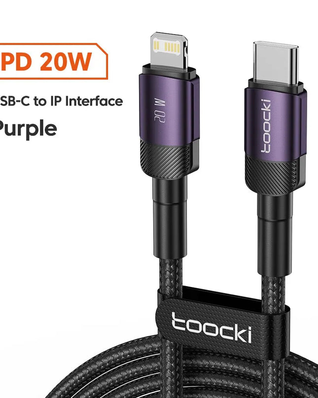 Toocki USB Type C Cable Fast Charging USB C Charger Cord For iPhone 15 14 13 12 11 Huawei P40 P30 Realme Oppo Oneplus Samsung