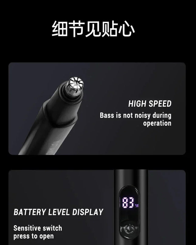 2 In 1 Electric Portable Ear And Nose Hair Trimmer Clipper 2024 Professional Painless Portable Eyebrow For Men