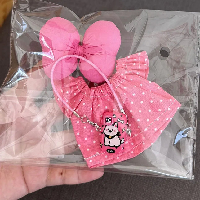 For 17cm Labubu Doll Luxry Brand design Diy Accessories Dress Sweater Overalls T-shirt Hat Set For Labubu Trendy Clothing Gift