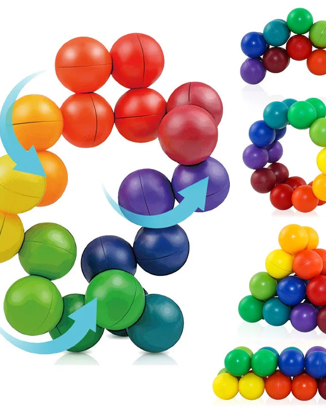 Sensory Fidget Toys DIY 3D Rotating Educational Balls Stress Anxiety Relief ADHD Cool Desk Toy Calm Down Travel Airplane Toys