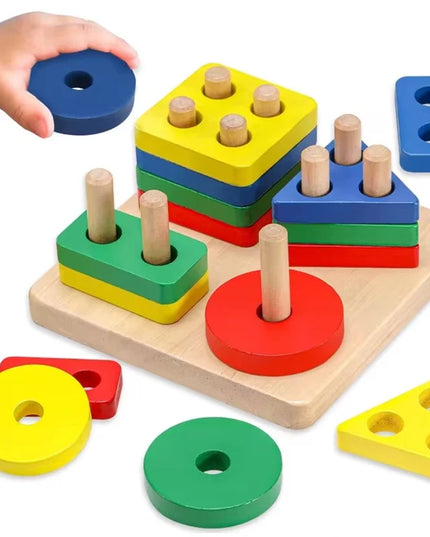 Montessori Wooden Games Baby Toys Puzzle Geometry Educational Games Kids Development Early Learning Toys For Children 1 Year 2