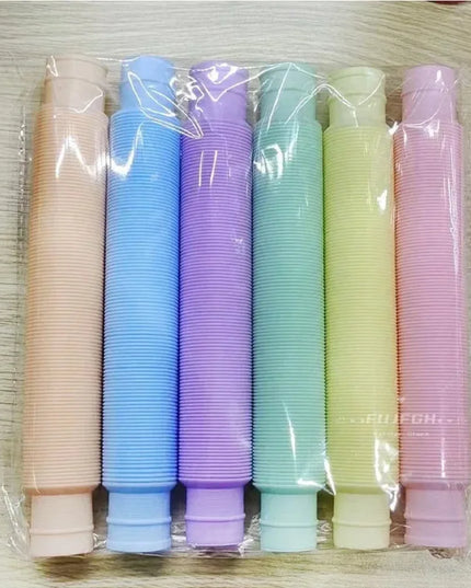 6 12 18 24 30 Pcs Pop Tubes Sensory Toys Fidget Stress Relief Decompression Finger Squeeze Toy Telescopic Tube for Kids Teenager
