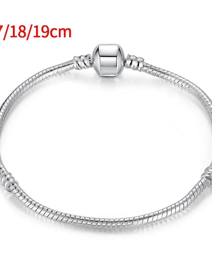 Handmade Original Fine Jewelry 925 Silver Charm Bracelet Soft Smooth Snake Bone Bracelets for Women