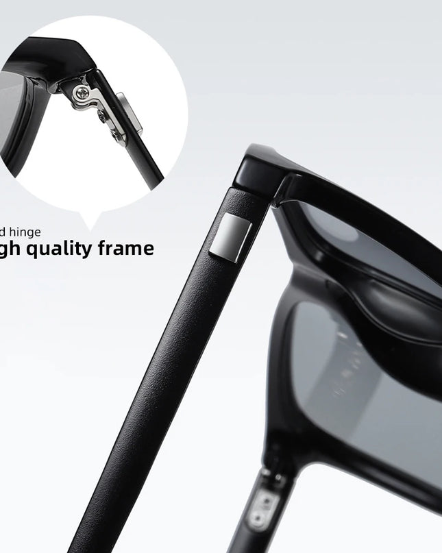 Classic Fishing Sunglasses Men Polarized Metal Square Frame UV400 Photochromic Goggles Women Driving Discoloration Eyewear