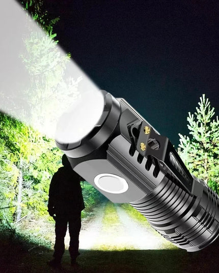 LED Strong Light Flashlight Rechargeable Multi functional for Long Range Portable Outdoor Home Mini Flashlight Cap Clip Light