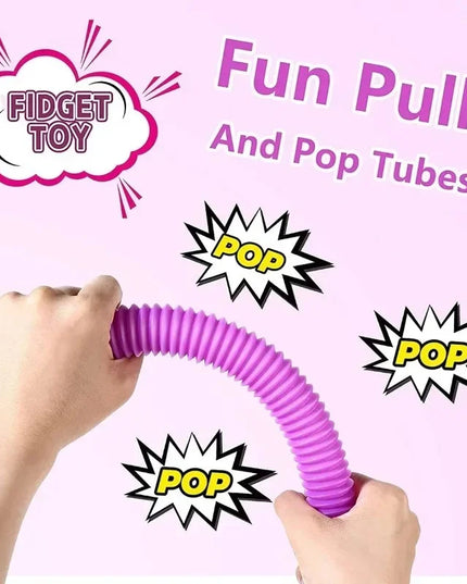 5/10 Pcs Pop Tubes Sensory Fidget Tubes with Autism Classroom Prizes Gifts Fidget Toy Sensory Learning Tubes for Anxiety