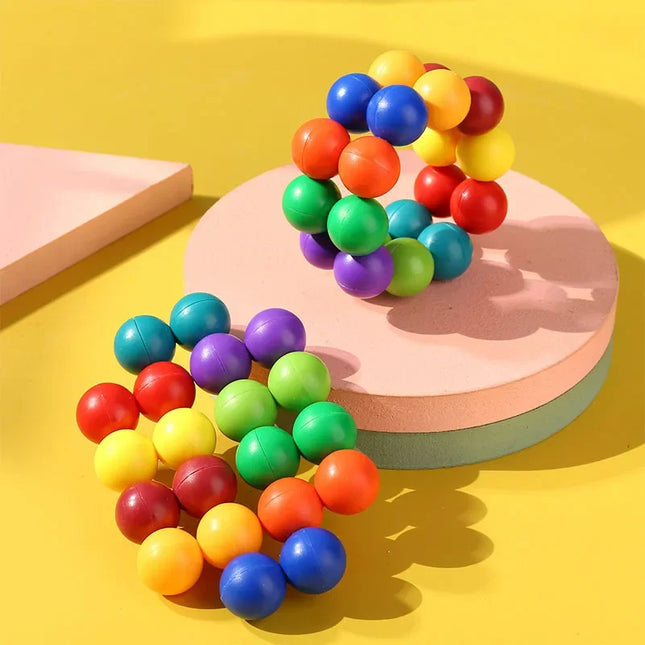 Sensory Fidget Toys DIY 3D Rotating Educational Balls Stress Anxiety Relief ADHD Cool Desk Toy Calm Down Travel Airplane Toys