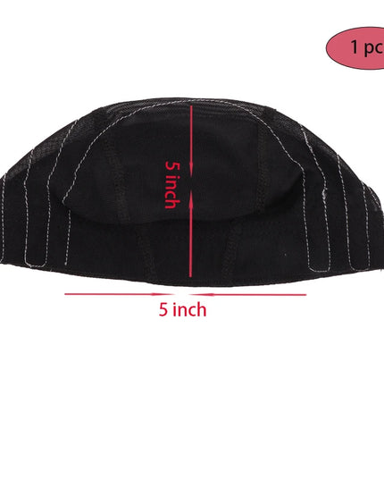 1Pcs Glueless Mesh Cap With White Line For Wig Making Black Frontal Map Cap With Guideline For Beginner Hairnet 4*4 Lace Closure