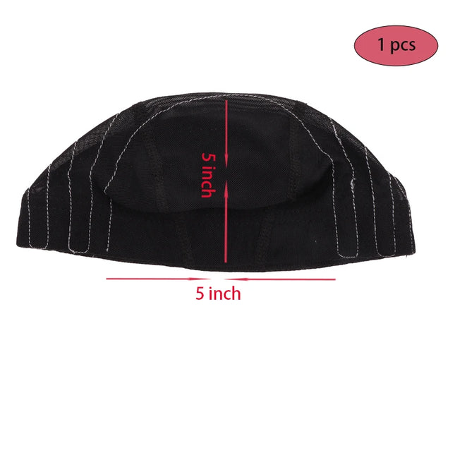 1Pcs Glueless Mesh Cap With White Line For Wig Making Black Frontal Map Cap With Guideline For Beginner Hairnet 4*4 Lace Closure