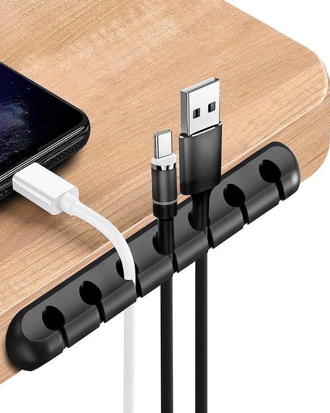 Cable Cord Wire Organizer Silicone USB Cable Winder Management Clips Self Adhesive for Mouse Keyboard Headset For iPhone Huawei