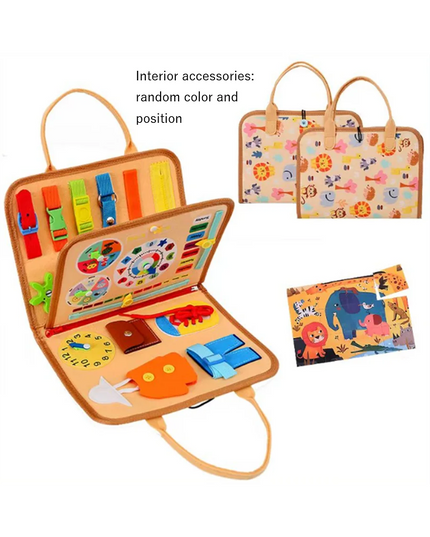 Montessori Busy Board Educational Activity Developing Sensory Board Fine Basic Dress Motor Skills Travel Toy Gift for Boys Girls