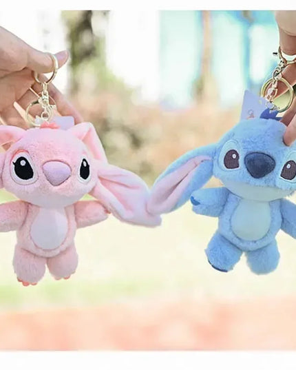 Cartoon Stitch Plush Keychain Soft Toy Cute Stuffed Animal Pendant Gift for Girls  Angel Doll Bag Charm Kids Birthday Present