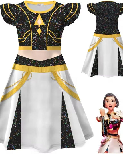 Kids K-Pop Demon Hunters Zoey Rumi Mira Costume Fancy Dress Cosplay Huntrix Idol Movie Cosplay for Girls Kids Halloween Carnival
