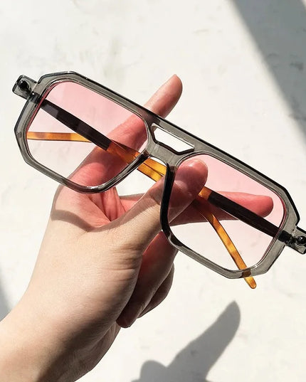 Square Sunglasses For Men Women Blue Light Blocking Shades UV400 Sun Glasses Luxury Thick Frame Eyeglasses Driving Eyewear